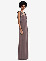 Side View Thumbnail - French Truffle Convertible Tie-Shoulder Empire Waist Maxi Dress
