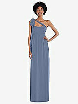Alt View 2 Thumbnail - Larkspur Blue Convertible Tie-Shoulder Empire Waist Maxi Dress