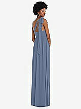 Alt View 3 Thumbnail - Larkspur Blue Convertible Tie-Shoulder Empire Waist Maxi Dress