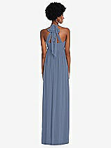 Alt View 5 Thumbnail - Larkspur Blue Convertible Tie-Shoulder Empire Waist Maxi Dress