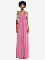 Alt View 4 Thumbnail - Orchid Pink Convertible Tie-Shoulder Empire Waist Maxi Dress