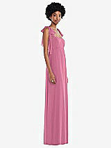 Side View Thumbnail - Orchid Pink Convertible Tie-Shoulder Empire Waist Maxi Dress