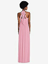 Alt View 5 Thumbnail - Peony Pink Convertible Tie-Shoulder Empire Waist Maxi Dress