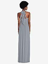 Alt View 5 Thumbnail - Platinum Convertible Tie-Shoulder Empire Waist Maxi Dress