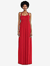 Alt View 4 Thumbnail - Parisian Red Convertible Tie-Shoulder Empire Waist Maxi Dress