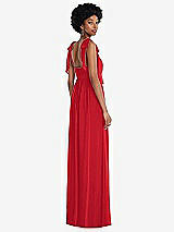 Rear View Thumbnail - Parisian Red Convertible Tie-Shoulder Empire Waist Maxi Dress
