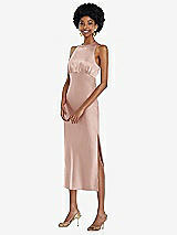 Front View Thumbnail - Toasted Sugar Jewel Neck Sleeveless Midi Dress with Bias Skirt