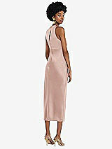 Rear View Thumbnail - Toasted Sugar Jewel Neck Sleeveless Midi Dress with Bias Skirt