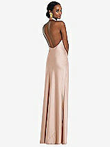 Rear View Thumbnail - Cameo Scarf Tie Stand Collar Maxi Dress with Front Slit