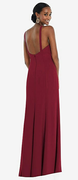 burgundy keyhole dress