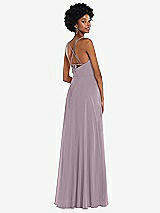Rear View Thumbnail - Lilac Dusk Scoop Neck Convertible Tie-Strap Maxi Dress with Front Slit