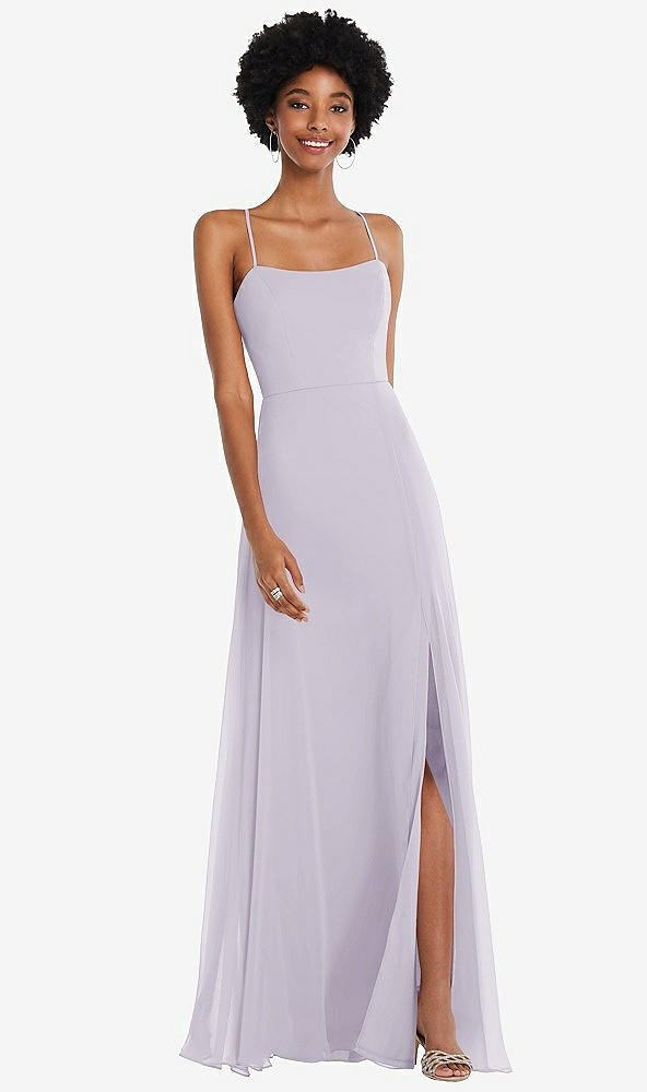 Front View - Moondance Scoop Neck Convertible Tie-Strap Maxi Dress with Front Slit