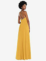Rear View Thumbnail - NYC Yellow Scoop Neck Convertible Tie-Strap Maxi Dress with Front Slit