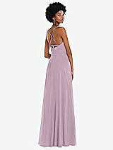 Rear View Thumbnail - Suede Rose Scoop Neck Convertible Tie-Strap Maxi Dress with Front Slit