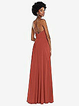 Rear View Thumbnail - Amber Sunset Scoop Neck Convertible Tie-Strap Maxi Dress with Front Slit