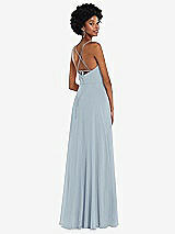 Rear View Thumbnail - Mist Scoop Neck Convertible Tie-Strap Maxi Dress with Front Slit