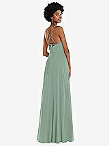 Rear View Thumbnail - Seagrass Scoop Neck Convertible Tie-Strap Maxi Dress with Front Slit