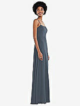 Side View Thumbnail - Silverstone Scoop Neck Convertible Tie-Strap Maxi Dress with Front Slit