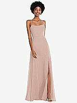 Front View Thumbnail - Toasted Sugar Scoop Neck Convertible Tie-Strap Maxi Dress with Front Slit