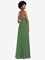 Rear View Thumbnail - Vineyard Green Scoop Neck Convertible Tie-Strap Maxi Dress with Front Slit