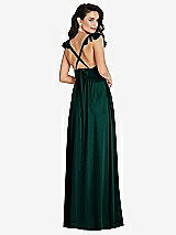 Alt View 1 Thumbnail - Evergreen Deep V-Neck Ruffle Cap Sleeve Maxi Dress with Convertible Straps