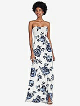 Front View Thumbnail - Indigo Rose Strapless Sweetheart Maxi Dress with Pleated Front Slit 
