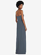 Rear View Thumbnail - Silverstone Strapless Sweetheart Maxi Dress with Pleated Front Slit 