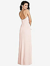 Rear View Thumbnail - Blush Strapless Scoop Back Maxi Dress with Front Slit
