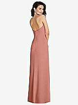 Rear View Thumbnail - Desert Rose Strapless Scoop Back Maxi Dress with Front Slit