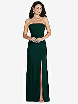 Front View Thumbnail - Evergreen Strapless Scoop Back Maxi Dress with Front Slit