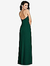 Rear View Thumbnail - Hunter Green Strapless Scoop Back Maxi Dress with Front Slit