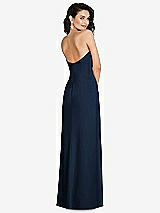 Rear View Thumbnail - Midnight Navy Strapless Scoop Back Maxi Dress with Front Slit