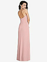 Rear View Thumbnail - Rose - PANTONE Rose Quartz Strapless Scoop Back Maxi Dress with Front Slit