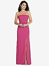 Front View Thumbnail - Tea Rose Strapless Scoop Back Maxi Dress with Front Slit