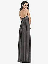 Rear View Thumbnail - Caviar Gray Twist Shirred Strapless Empire Waist Gown with Optional Straps