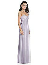 Side View Thumbnail - Moondance Twist Shirred Strapless Empire Waist Gown with Optional Straps