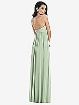 Rear View Thumbnail - Celadon Twist Shirred Strapless Empire Waist Gown with Optional Straps
