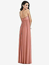Rear View Thumbnail - Desert Rose Twist Shirred Strapless Empire Waist Gown with Optional Straps