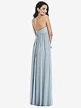 Rear View Thumbnail - Mist Twist Shirred Strapless Empire Waist Gown with Optional Straps