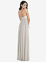 Rear View Thumbnail - Oyster Twist Shirred Strapless Empire Waist Gown with Optional Straps