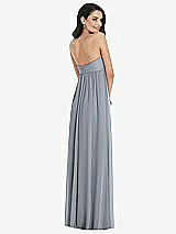 Rear View Thumbnail - Platinum Twist Shirred Strapless Empire Waist Gown with Optional Straps