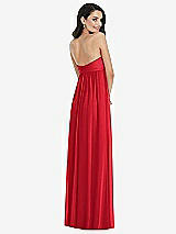 Rear View Thumbnail - Parisian Red Twist Shirred Strapless Empire Waist Gown with Optional Straps