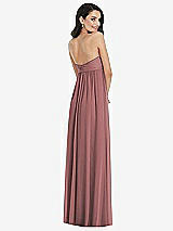 Rear View Thumbnail - Rosewood Twist Shirred Strapless Empire Waist Gown with Optional Straps