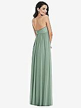 Rear View Thumbnail - Seagrass Twist Shirred Strapless Empire Waist Gown with Optional Straps