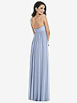 Rear View Thumbnail - Sky Blue Twist Shirred Strapless Empire Waist Gown with Optional Straps