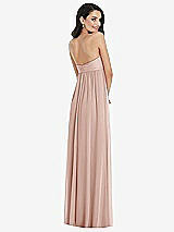 Rear View Thumbnail - Toasted Sugar Twist Shirred Strapless Empire Waist Gown with Optional Straps