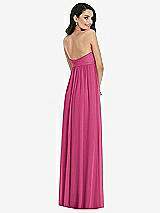 Rear View Thumbnail - Tea Rose Twist Shirred Strapless Empire Waist Gown with Optional Straps