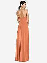 Rear View Thumbnail - Sweet Melon Adjustable Strap Wrap Bodice Maxi Dress with Front Slit 