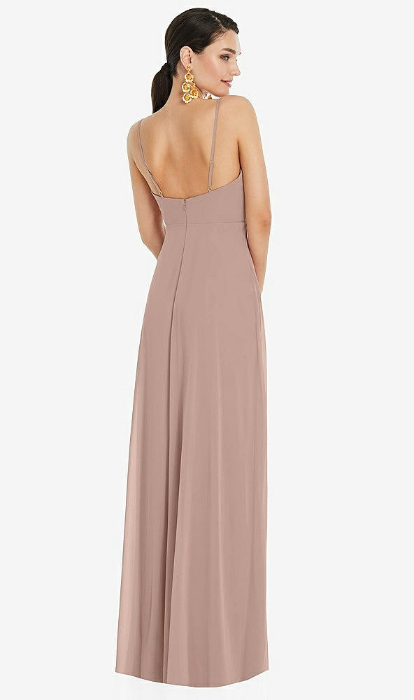 Back View - Bliss Adjustable Strap Wrap Bodice Maxi Dress with Front Slit 