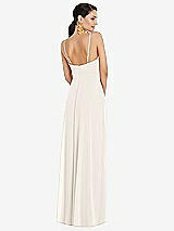 Rear View Thumbnail - Ivory Adjustable Strap Wrap Bodice Maxi Dress with Front Slit 